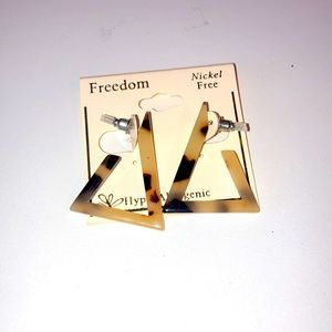 Triangle Tortoiseshell resin style post earrings